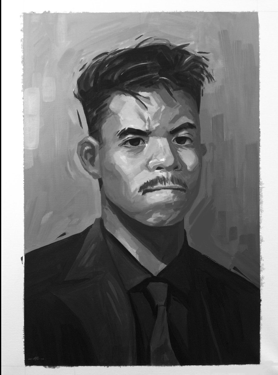 4irConditioner's tweet image. Its #SelfPortraitDay !!!
Well, I made this two weeks ago in my painting class but I’m gonna post it today pretending I just whipped out my acrylics and finished it today.
Has to edit out my full government name (and *some* modifications too) in Procreate after scanning.
