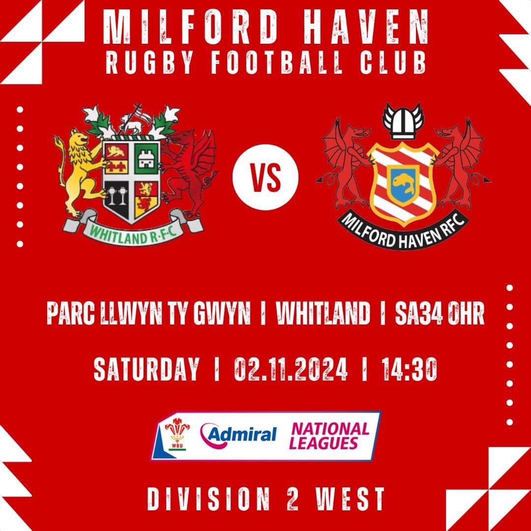 MilfordHavenRFC's tweet image. Match day. 🔴 ⚪️ 

Best of luck to the boys today who travel to whitland. 

Do what you can lads to bring back that W. 👍

🔴⚪️🔴