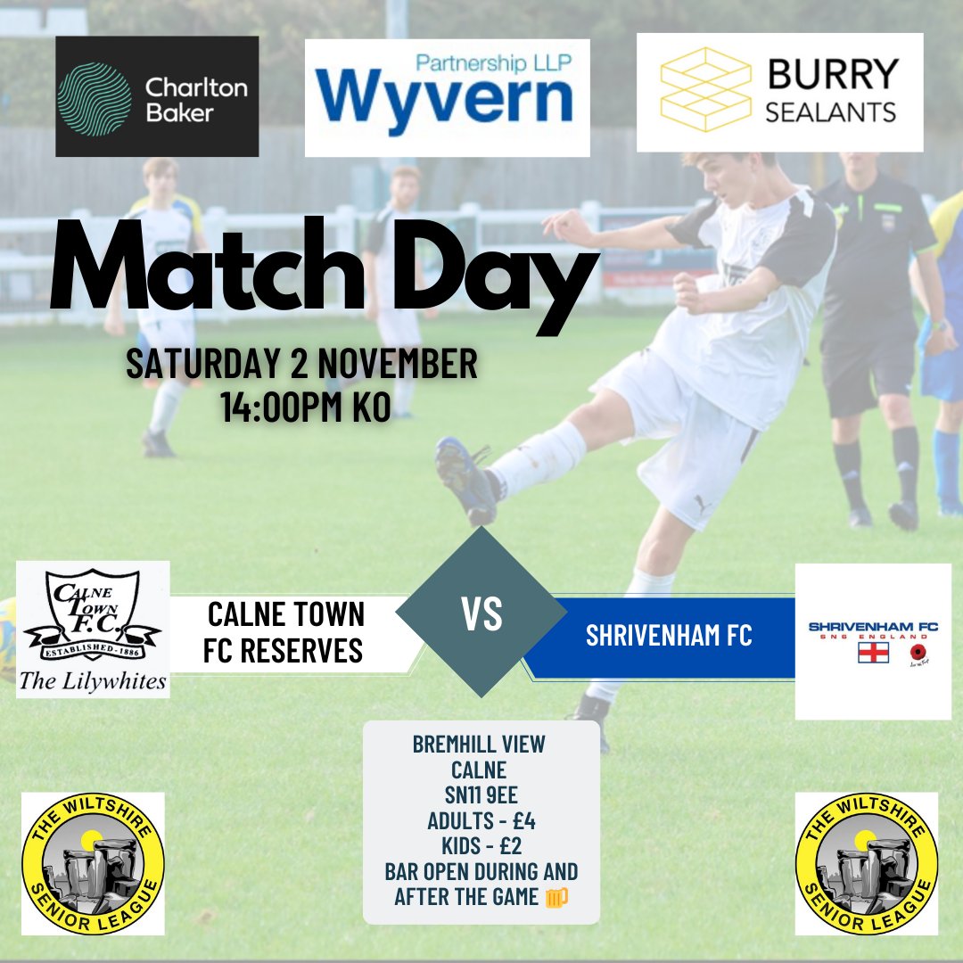 Calne Town FC Reserves (@calne_town) on Twitter photo 📢 GAME DAY 📢
Today we host <a href="/ShrivenhamFC/">Shrivenham FC</a> in what should be a great game!
Very much looking forward to this one, so get down Bremhill View to support the lads 💪
Up the Lilywhites ⚪⚫ 📢 GAME DAY 📢
Today we host <a href="/ShrivenhamFC/">Shrivenham FC</a> in what should be a great game!
Very much looking forward to this one, so get down Bremhill View to support the lads 💪
Up the Lilywhites ⚪⚫