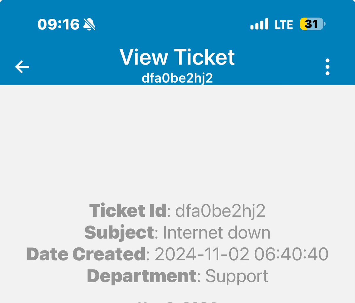 ashonsingh's tweet photo. @AxxessInternet #axxess guys , I’m trying to get support to fix my Internet and you guys don’t respond to my ticket. I have been in you call centre for the last 50 minutes with no response as well. Come on guys. This is not what I’m paying for https://t.co/JC73nJCek3