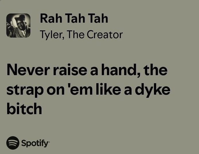 queeriosity's tweet photo. This is a lyric from his CURRENT album. Idc if he's bi, but this is a MAN, and it's disgusting he thinks it's ok to use lesbophobic slurs https://t.co/gv26YBnTmz