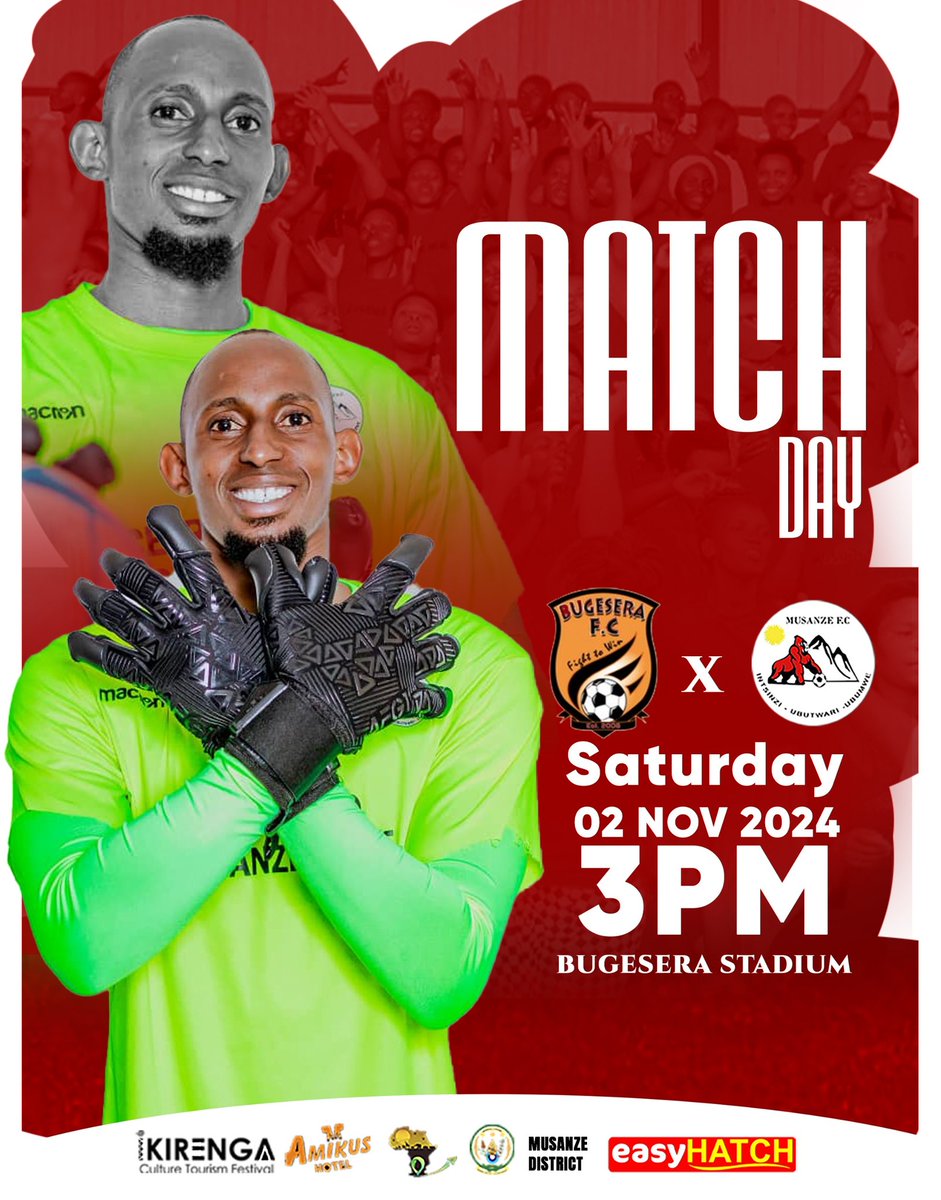 musanzefc's tweet photo. MATCHDAY!
๐ Bugesera FC
๐๏ธ #Bugesera
๐ @RwandaLeague
โฐ 3pm CAT
#๏ธโฃ #BUGMUS
#VisitMusanze
#IngagiNkuru https://t.co/LwYErgIlFI