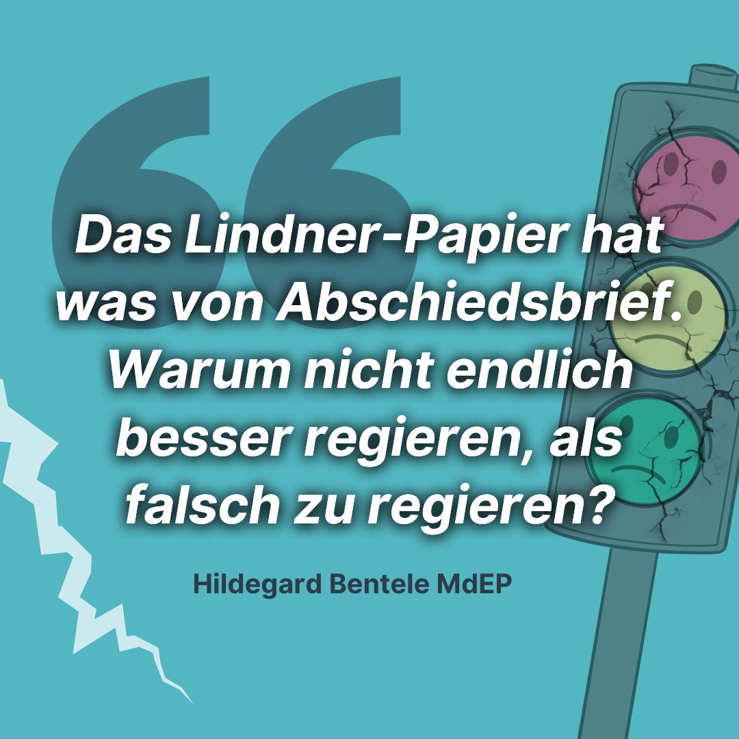 #Lindner-Papier hat was von #Abschiedsbrief und wird zur Zerreißprobe für die #Ampel! 18 Seiten, richtige Ansätze – 3,5 Jahre zu spät. Mit der #Ampelkoalition aber ohnehin nicht umsetzbar. Warum nicht endlich besser regieren, als so lange falsch zu regieren? #Neuwahlen