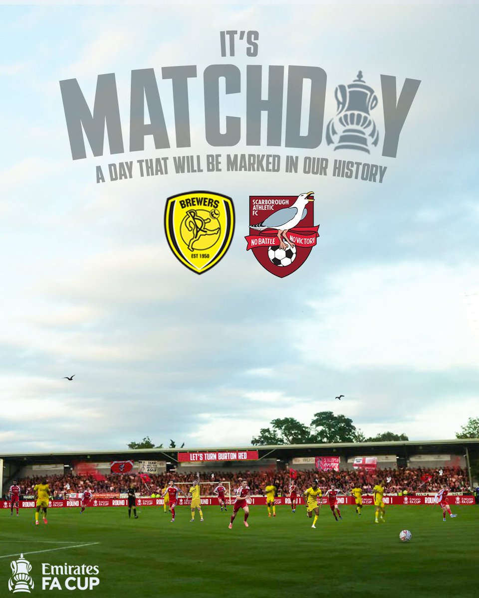 𝗧𝗼𝗱𝗮𝘆 𝗶𝘀 𝘁𝗵𝗲 𝗱𝗮𝘆 😁 

Red Army, are you ready? Let's be loud and proud. 

#TurnBurtonRed #CMONBORO #EmiratesFACup