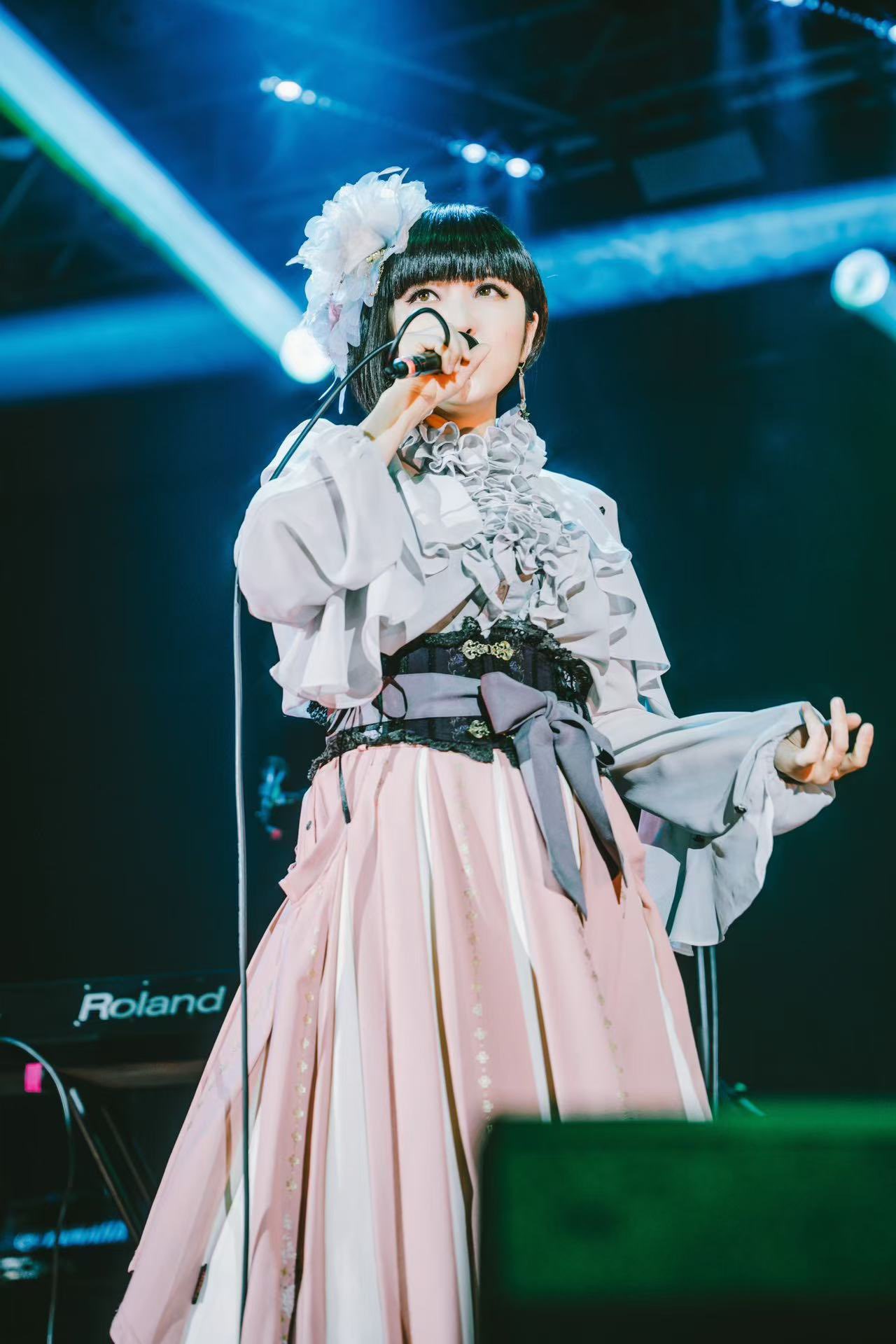 和ゴス clown 和ゴシックロリータ ベージュ色 青白