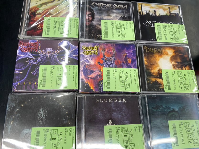 新着中古情報💿】 THRASH METAL/DEATH METALの中古CDが 本日合計100点