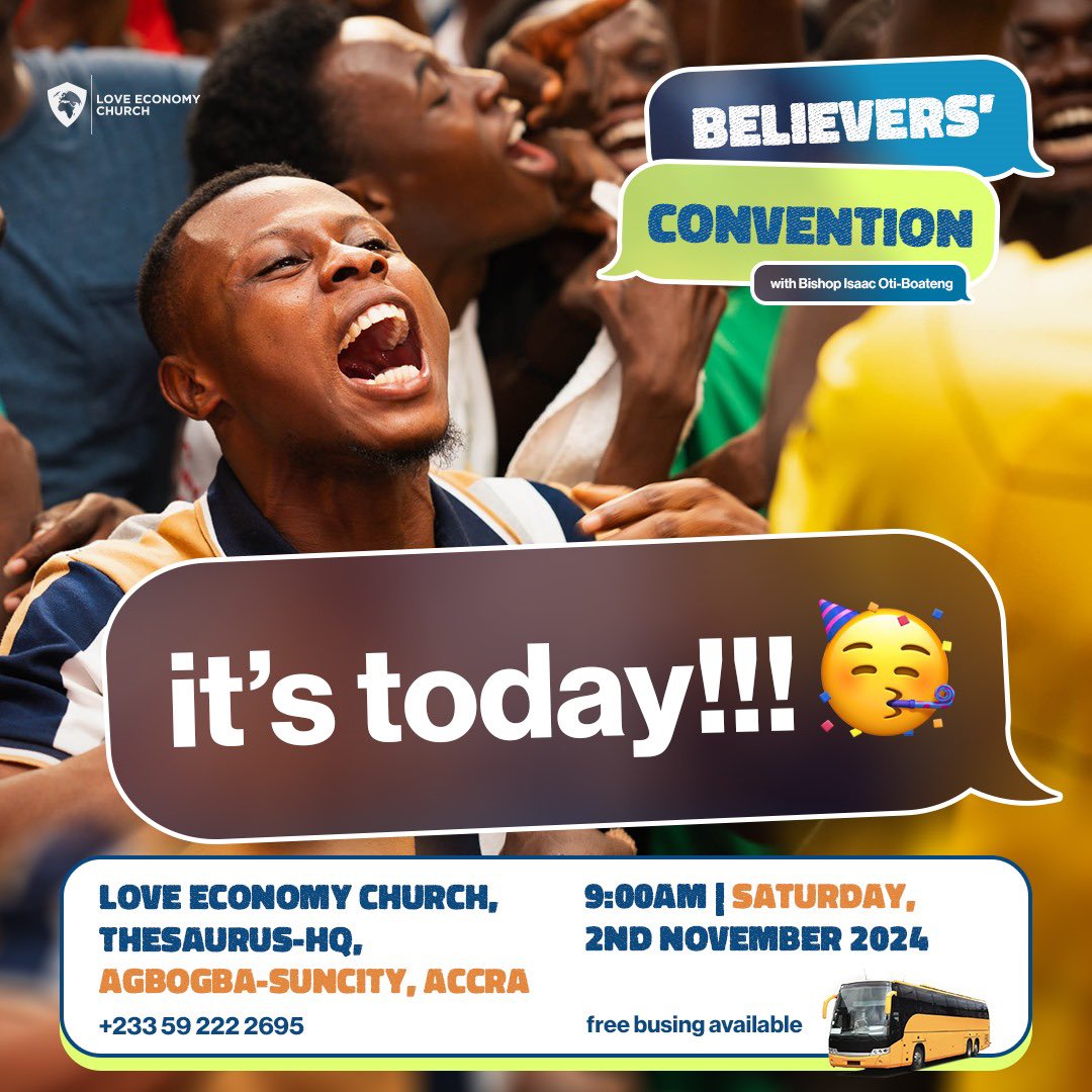 This is the day the Lord has made!🥳🥳
Believers Convention 2024 Accra Edition is here!🎉🎉 #believersconvention