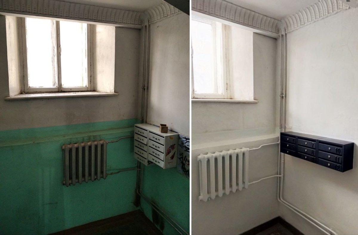 arkhlikbez's tweet photo. Жители Еката сделали ремонт в подъезде сталинки 1950 года ❤️ https://t.co/wiOQgzj8qt