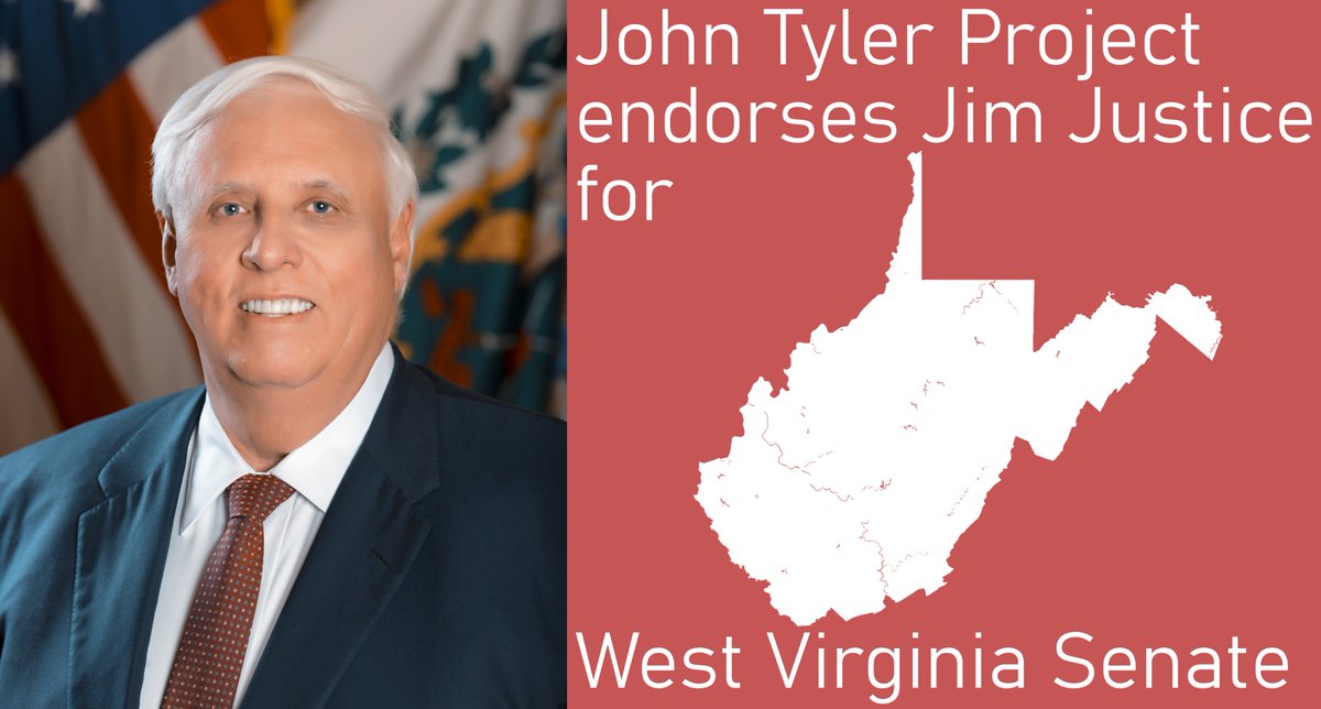 ProjectJTyler's tweet image. The John Tyler Project endorses Jim Justice! Justice has recently stopped showing up to work as Governor, and we strongly support this. We hope to see him continue to not show up to work while he is in the Senate.