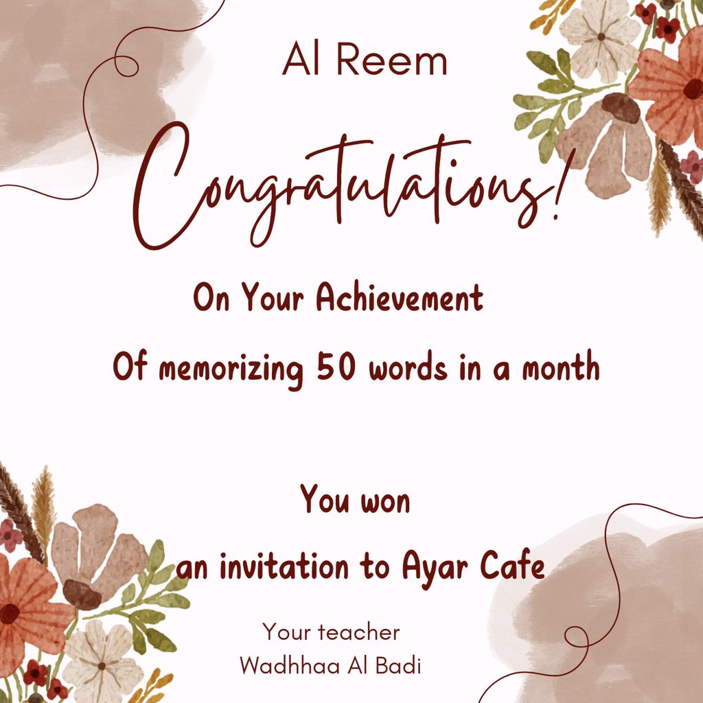 EduGovDhr7403's tweet photo. كما كرّمت طالبات الصف التاسع  المتميزات في حفظ مفردات اللغة الانجليزية لشهر أكتوبر.✨ https://t.co/pcqIlJY8Vi
