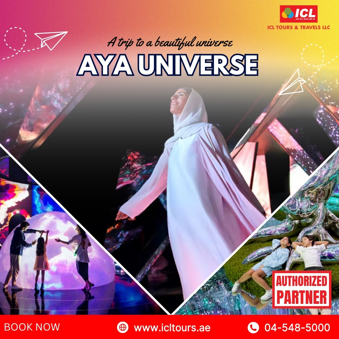 icl_tours's tweet photo. Discover the magic of AYA Universe in Dubai! 🌌 Dive into an immersive world filled with mesmerizing lights, interactive experiences, and unforgettable moments.
.
Link : - https://t.co/KcPVjXjHVC
.
#ayauniverse #DubaiExperience #dubaiexperience #BookNow   #dubaitourism #Dubai https://t.co/gjZF83xI9R
