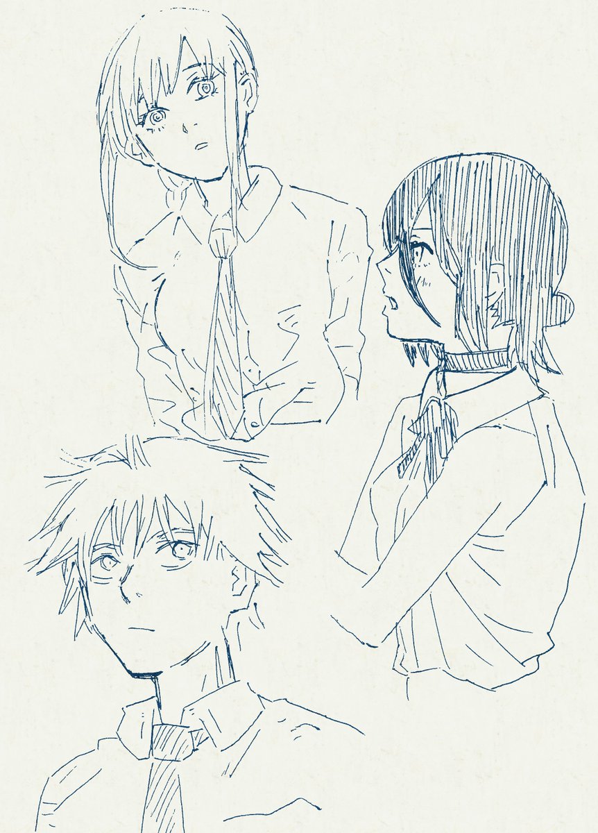 チェンソーマン読んでます。※模写 