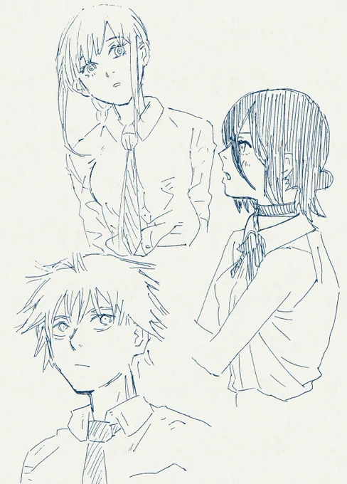 チェンソーマン読んでます。※模写 