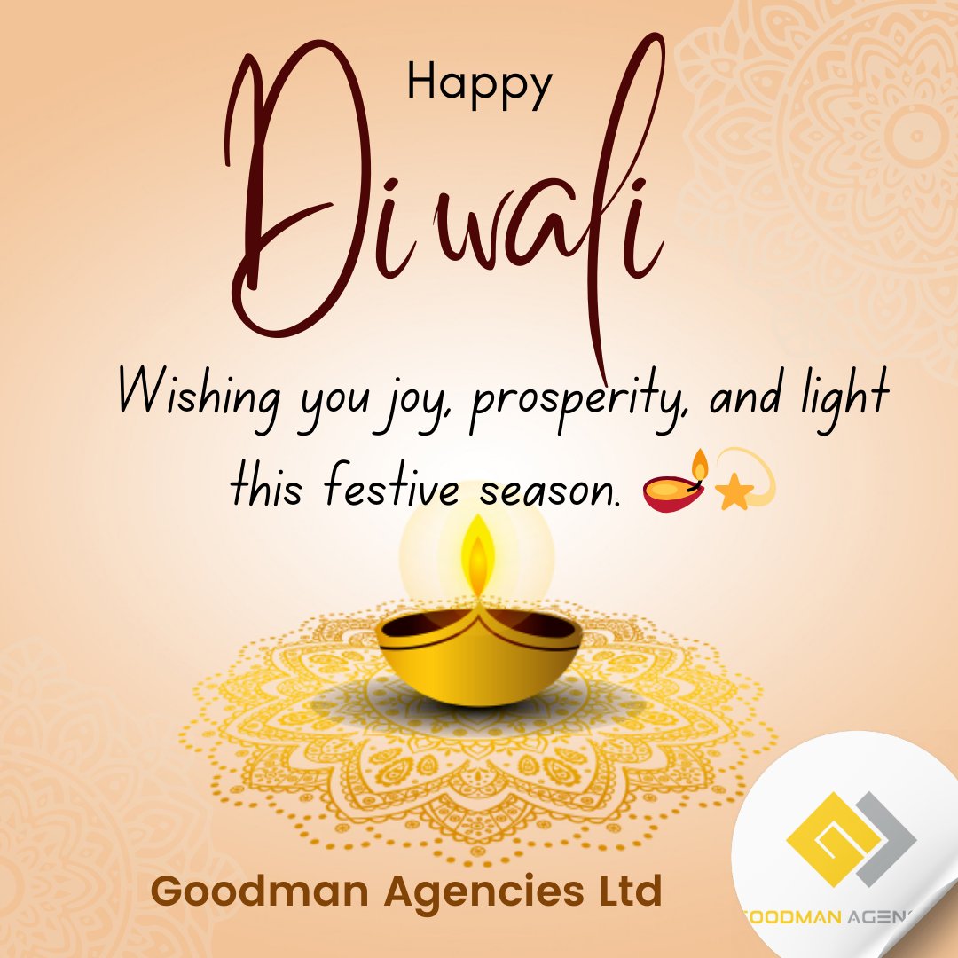 Goodmanagencies's tweet photo. ✨ Happy Diwali! ✨

May this Festival of Lights fill your life with joy, prosperity, and endless happiness. May the brightness of diyas and the sound of laughter surround you and your loved ones today and always. https://t.co/lg2Jdu4X2W