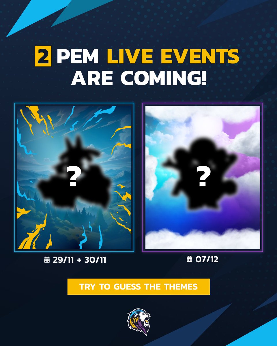 PEM_lux's tweet photo. Dear players, mark these two dates in your calendar:
📆 29 + 30/11
📆 07/12

Get ready for two big gaming live events in #Luxembourg to end the year in style!

Any guesses on the concepts we have in store for you? 👀

#gaming #luxembourg #esports #event #evenement #pem #postesportsmasters #esport