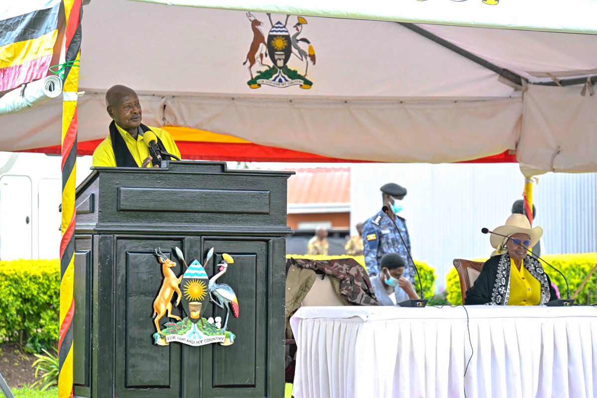 KagutaMuseveni's tweet photo. Yesterday, Maama Janet and I hosted the NRM Parliamentary Caucus & members of EALA at our Kisozi farm. Before I took them on a tour of the farm, they listened to testimonies from the locals who have benefited from government poverty alleviation programs, including, but not limited to, the Presidential Village Model Initiative under my people like Nalwanga.