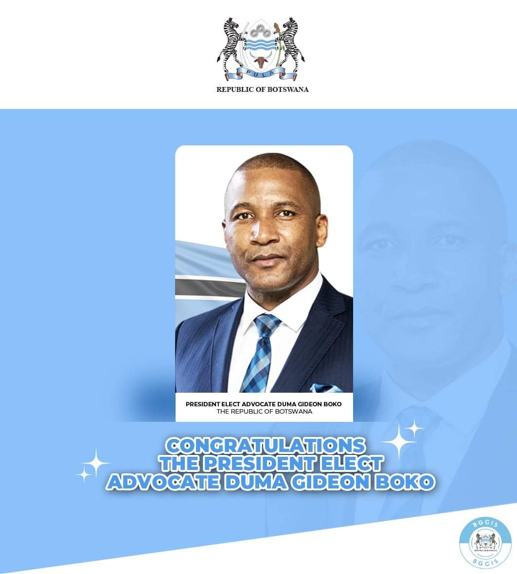 CONGRATULATIONS  PRESIDENT  ADVOCATE DUMA GIDEON BOKO