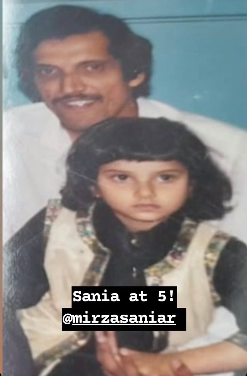 5 year old <a href="/MirzaSania/">Sania Mirza</a> with dad <a href="/imrandomthought/">Imran Mirza</a> 😍