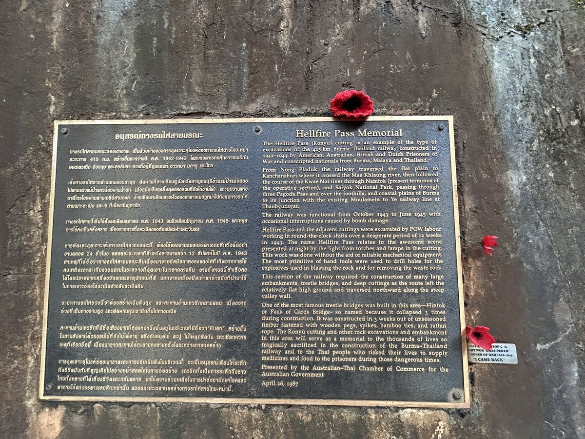 Fabulous and highly emotional morning at HellFire Pass, Thailand. Thank you to Mick Clarke for making the visit so immersive. Recognising so many of the men who died there are buried or commemorated in our <a href="/cwgc/">Commonwealth War Graves</a> cemeteries in Kanchanaburi &amp; Chung Kai just a few km down the road.