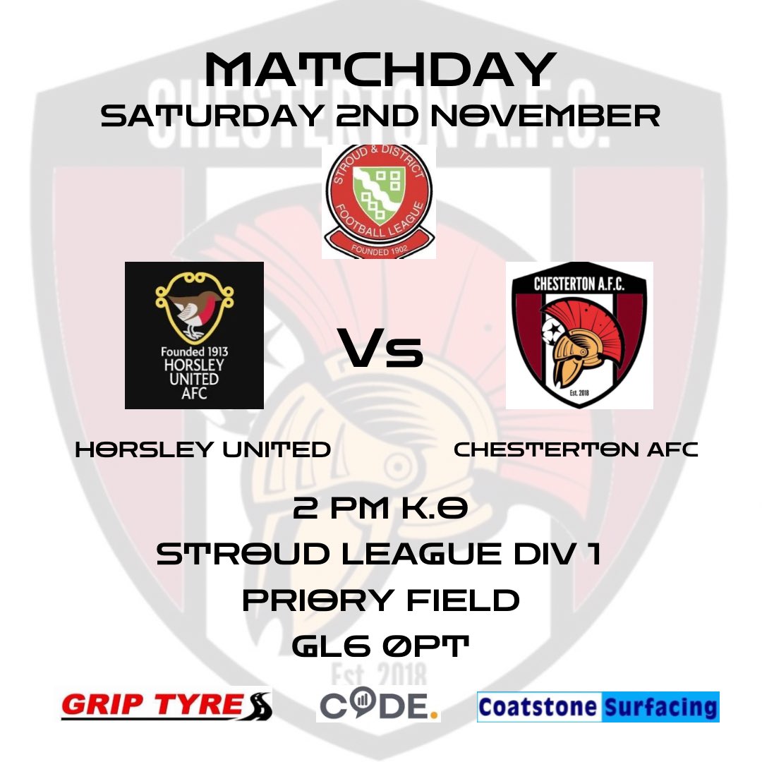 We travel away to Horsley this week as we look to bounce back after last week’s disappointing loss in the cup. UTC!

#chestertonafc #chezzie #utc #football