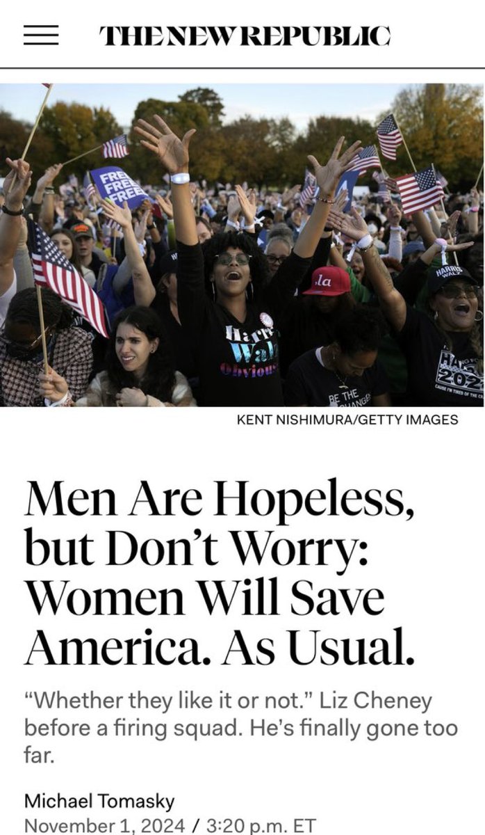 PhilMitchell83's tweet photo. Whilst Trump has certainly made some poorly worded &amp; very inappropriate comments, headlines like this promote the very thing being criticised - sexism

Criticise the person &amp; their comments, not the entire demographic they’re part of

Blatant misandry https://t.co/4Wj8TShvTU