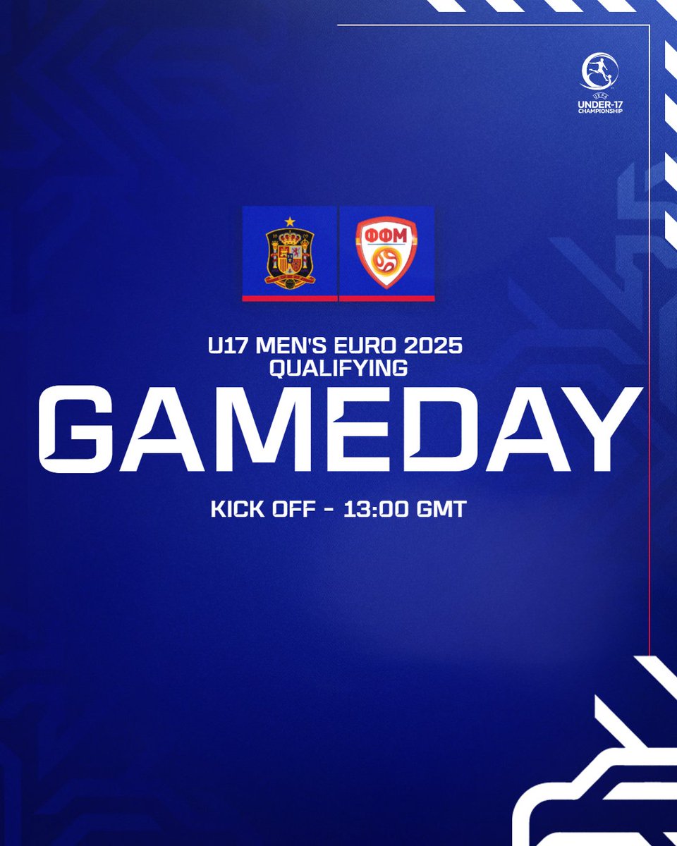 2⃣  Önnur umferð undankeppni EM 2025 hjá U17 karla hefst í dag með leik Spánar og Norður Makedóníu kl. 13:00.

📺  Leikurinn fer fram á AVIS vellinum og verður í beinni útsendingu á KSÍ TV í Sjónvarpi Símans.

 Round 2 starts today here in Iceland.

#viðerumísland