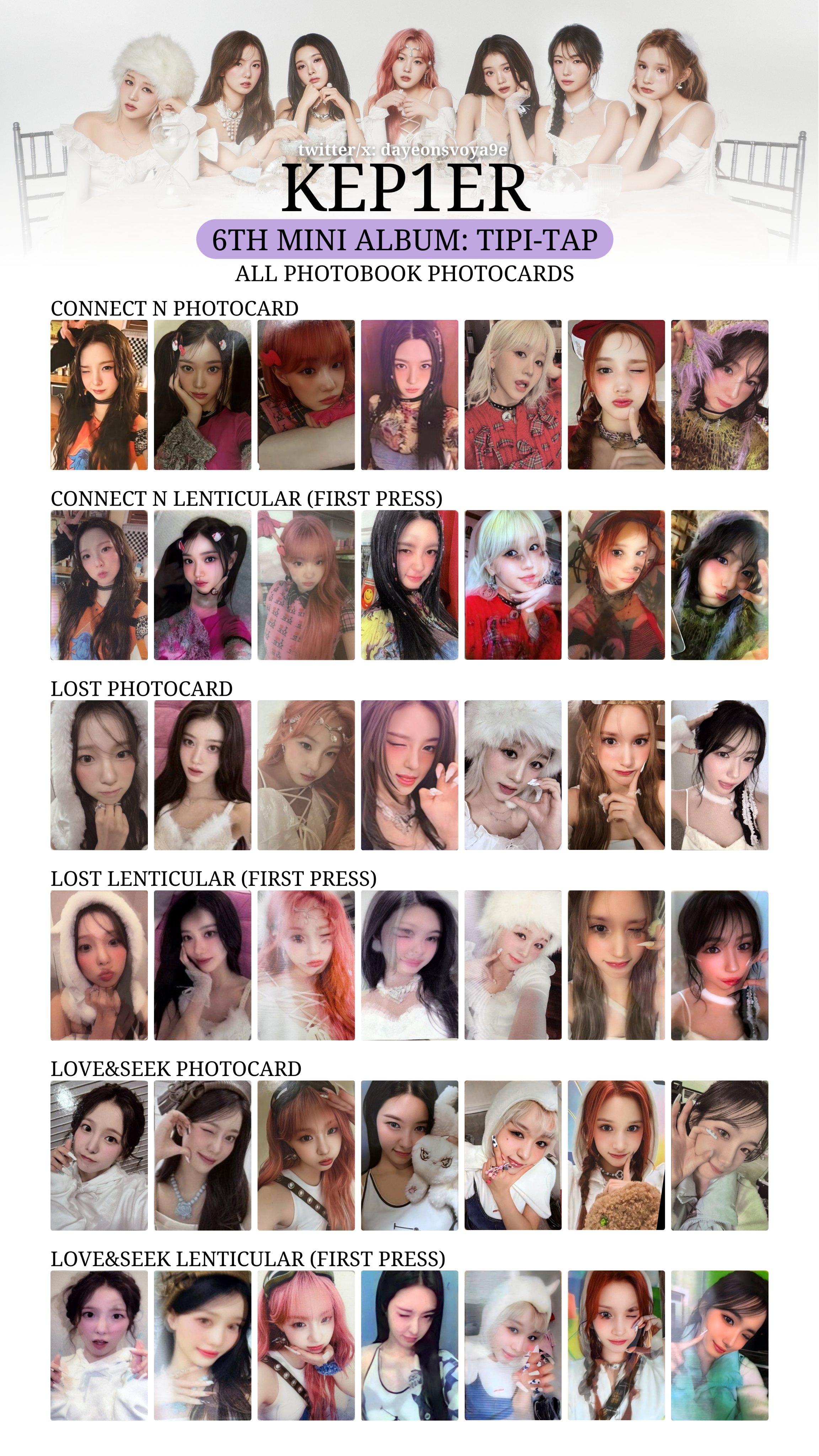 kaitlyn 🦋 в X: „Kep1er The 6th Mini Album <TIPI-TAP> ALL
