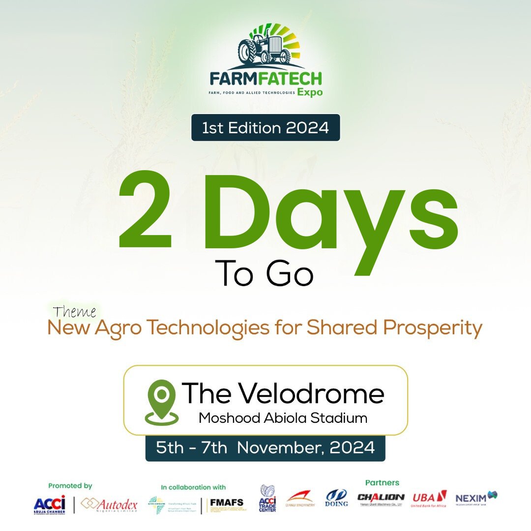 farmfatech's tweet image. At FarmFatech Expo 2024, you’ll hear real success stories from farmers and innovators who’ve used technology and financing to grow their businesses. 🌾💡

📅 Dates: November 5th-7th
📍 Venue: Velodrome Stadium, FCT, Abuja
Don’t miss these inspiring stories and tips on how to…