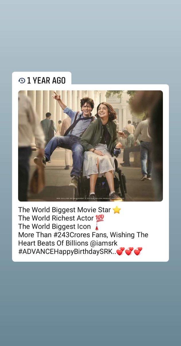 am_Emraan's tweet photo. The World Biggest Movie Star ⭐
The World Richest Actor 💯
The World Biggest Icon 🗼
More Than #243Crores Fans, Wishing The Heart Beats Of Billions @iamsrk #ADVANCEHappyBirthdaySRK..💞💞💞 https://t.co/5VgruJZh0j
