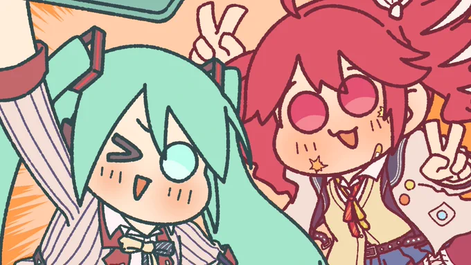 こちらイラスト描かせて頂きました!!!夏葉・果穂の「セーフエクストリーム!」衣装を着たミク・テト。曲めっちゃ良いぞ。よりみちサンセット / covered by 重音テトSV &amp; 初音ミクNT【Melodic Dubstep】#ニコニコ動画 