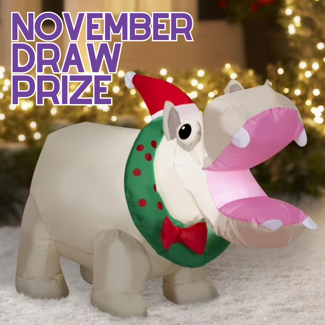 SingMusicStudio's tweet photo. November's draw prize is this kooky inflatable holiday hippo! 😂🦛 For your chance to win, meet your weekly practice goals set by you and your instructor to receive a ballot https://t.co/SxL46J4lHt