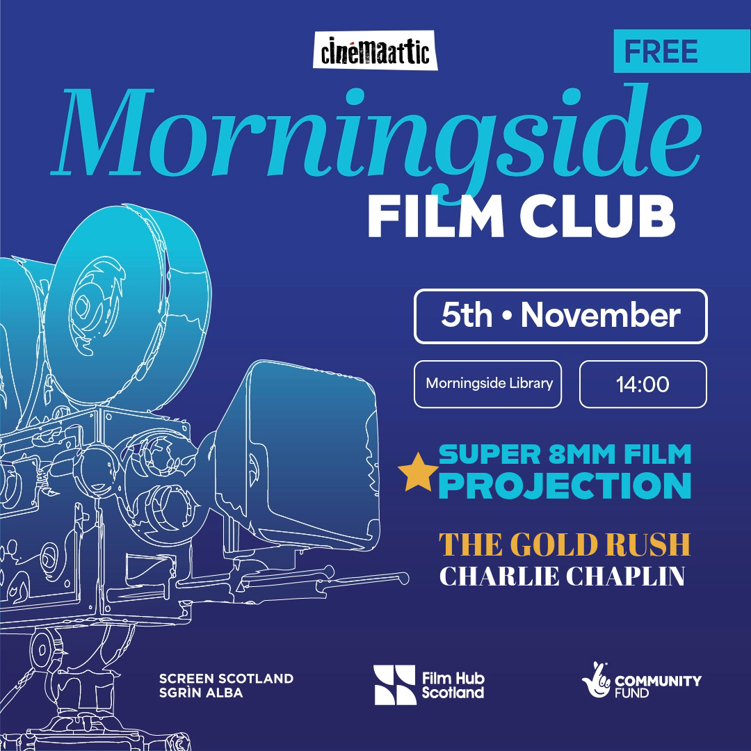 CinemaAttic's tweet photo. Join us at Morningside Library (5th Nov, 2pm) for Charlie Chaplin's THE GOLD RUSH, about a gold prospector in Alaska struggling to survive the elements and win the heart of a dance hall girl. Witness the wonder of early cinema and laugh along with Chaplin’s timeless comedy. https://t.co/8zPFhfsAoY