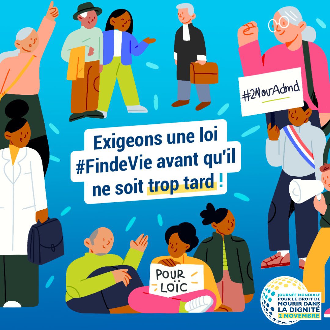 laernoes's tweet photo. 🕊️ En cette 17e Journée mondiale pour le #DroitDeMourirDansLaDignité, unissons-nous pour réaffirmer cette volonté commune de faire évoluer le droit pour une fin de vie respectueuse et choisie. 

Mobilisons-nous pour que le gouvernement reprenne vite l'examen du #PJLFinDeVie ! https://t.co/v0R3GkPjsH