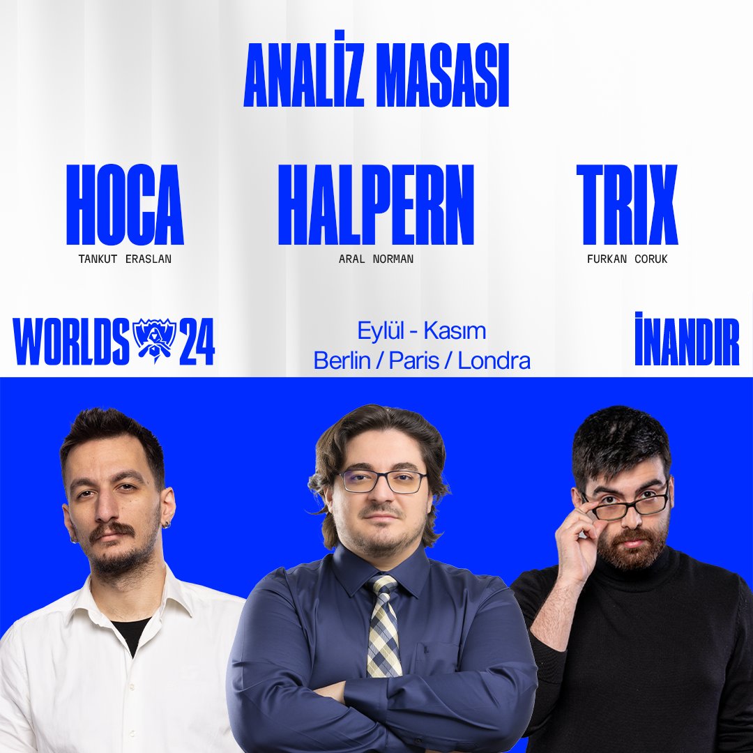 LoLespor (@lolespor) on Twitter photo Günün sunucuları sizlerle! 🔥
<a href="/Euphonylol/">Aykut ÖZGAN</a>, <a href="/Jhonniebgood/">Caner Güngörür</a>, <a href="/TankutHoca/">Tankut</a>, <a href="/Aralhalpern/">Aral Enver Halpern</a> ve <a href="/Trixucator/">Furkan</a> ile birlikte karşılaşmayı kaçırmamak için 👇
▶️ twitch.tv/riotgamesturki…
▶️ youtube.com/@Lolespor
#Worlds2024 Günün sunucuları sizlerle! 🔥
<a href="/Euphonylol/">Aykut ÖZGAN</a>, <a href="/Jhonniebgood/">Caner Güngörür</a>, <a href="/TankutHoca/">Tankut</a>, <a href="/Aralhalpern/">Aral Enver Halpern</a> ve <a href="/Trixucator/">Furkan</a> ile birlikte karşılaşmayı kaçırmamak için 👇
▶️ twitch.tv/riotgamesturki…
▶️ youtube.com/@Lolespor
#Worlds2024