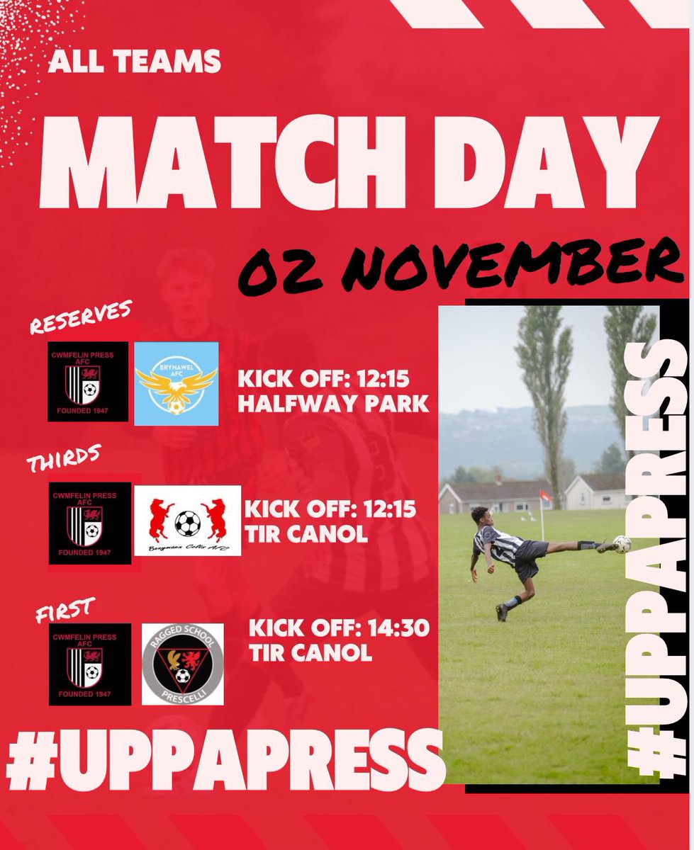 It's MATCHDAY!!🖤🤍
Come support the boys ⚽️
Uppa press 🖤🤍