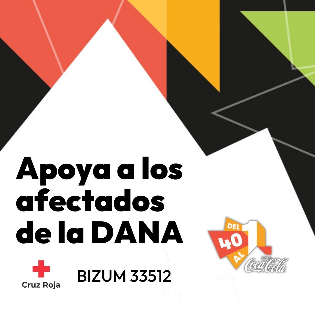 👉Queremos mostrar nuestro compromiso con lxs afectadxs a causa de la catástrofe que está ocasionando la DANA.

Es por eso que queremos animaros a colaborar junto al BIZUM 33512.

Desde #Del40al1CocaCola mostramos todo nuestro cariño y apoyo a lxs afectadxs. ❤️