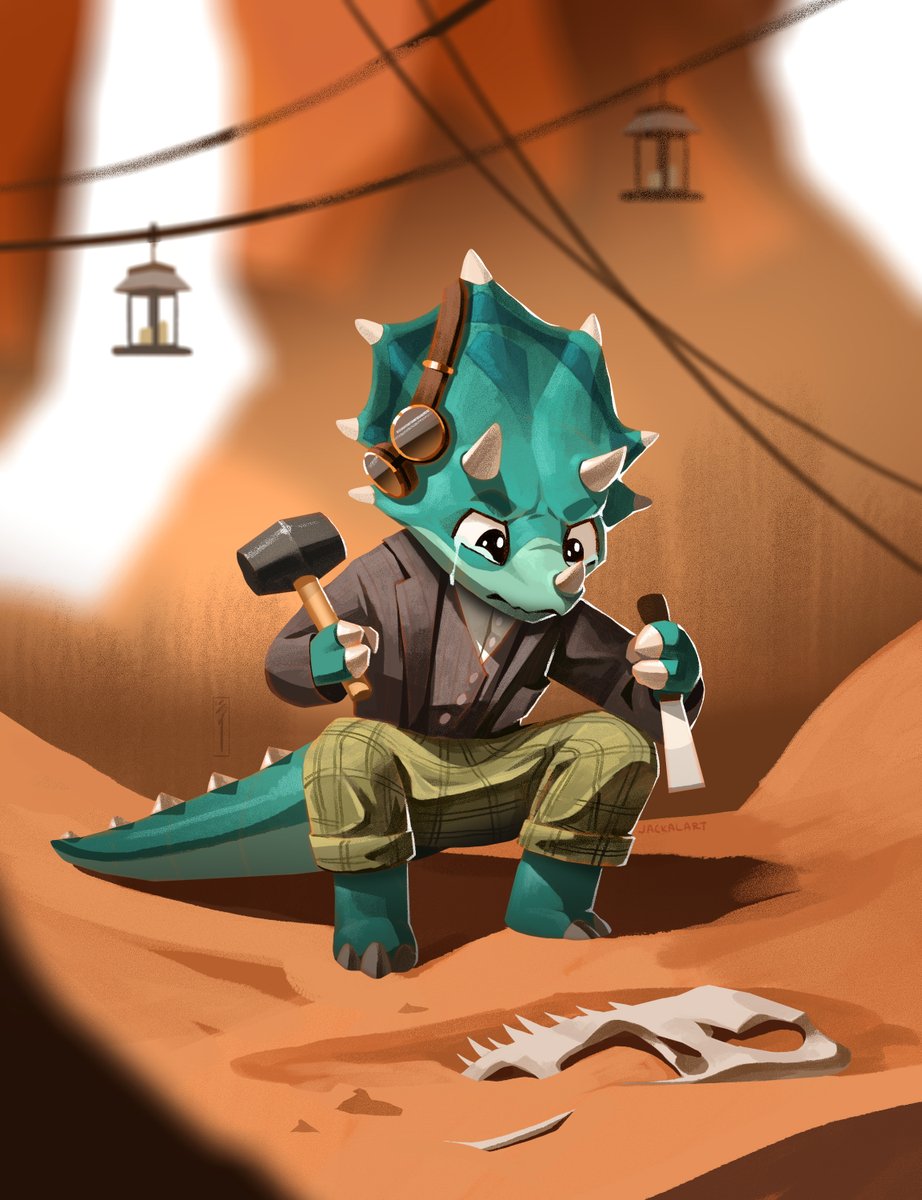 jackalarts's tweet photo. day 26 of #weretober2024 dinosaur! https://t.co/i6ZVaTLROK