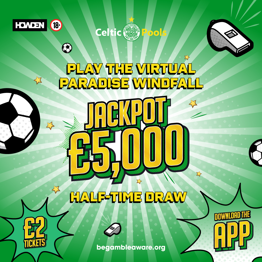 It's matchday at Hampden and you could win £5,000 at half time...

Download the app and purchase a £2 ticket for a chance to win ⤵ 
onelink.to/celticpoolsapp       

Draw sponsored by Howden, the new name for 
@LaurieRossIns

#CELABE | #CelticFC🍀