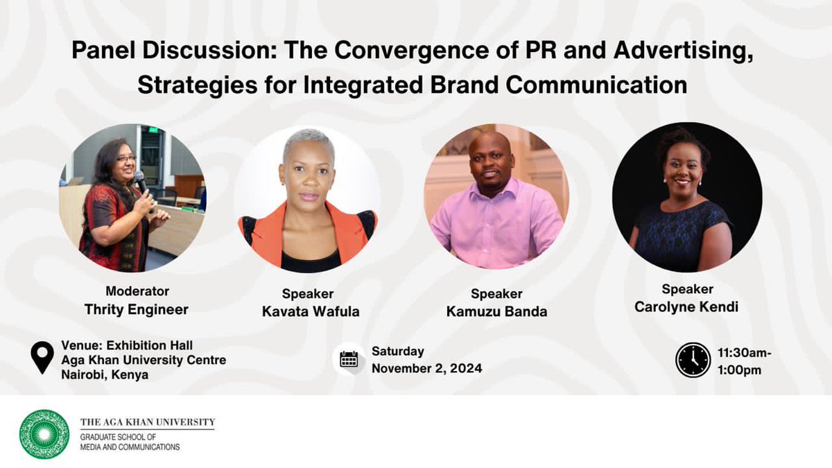 NamajjaIrene's tweet image. I am excited to be part of this panel discussion. 
It is such a great opportunity to redefine how we position our brands and connect with audiences! @AKU_GSMC @TKB101
#PR #Advertising