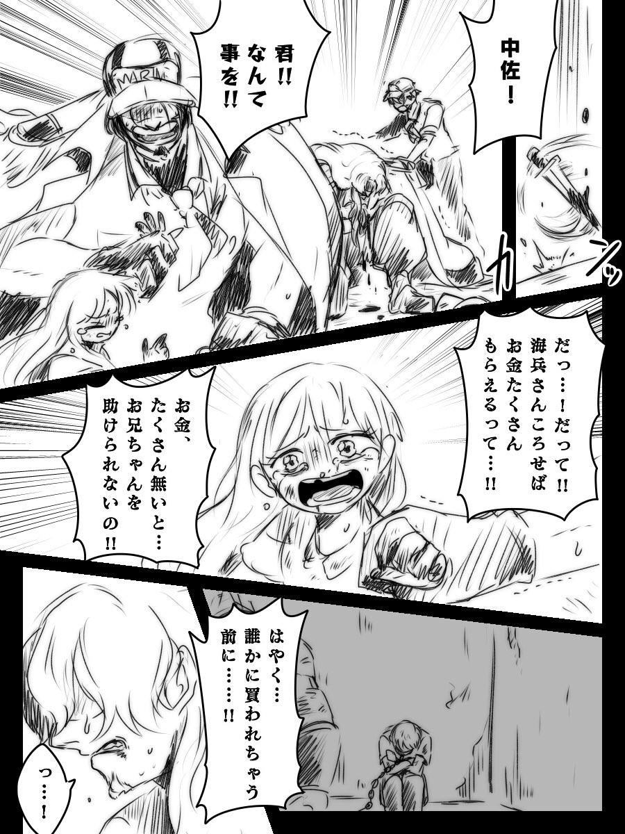 ⚠︎階級は捏造してます

海兵狩りに遭う海兵兄弟 〜弟くんが被害にあった場合編〜
市民に攻撃されることもあるかなって…… 