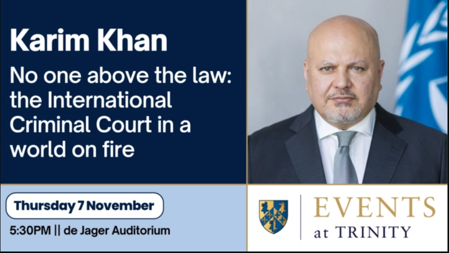 "No one above the law" is an unbelievable ironic headline for a speech by <a href="/KarimKhanQC/">Karim A. A. Khan KC</a> at <a href="/TrinityOxford/">Trinity College</a> Nov. 7.
I call all honest people to show up there and protest against this sex predator and his corrupt attempts to bury the allegations against him in the <a href="/IntlCrimCourt/">Int'l Criminal Court</a>