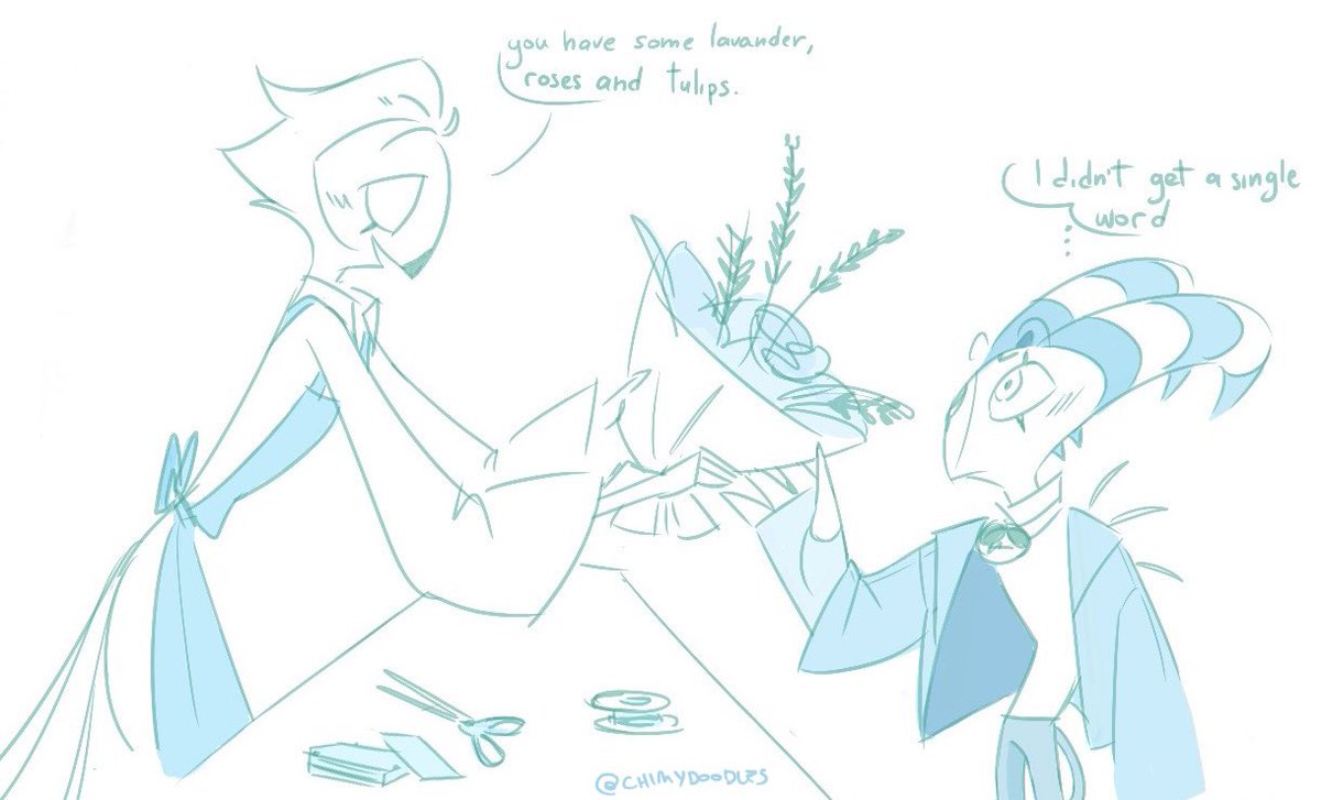 The famous flower shop au 🌷🌻🪻

(From my alt @/chim_y_)
#stolitz #helluvaboss