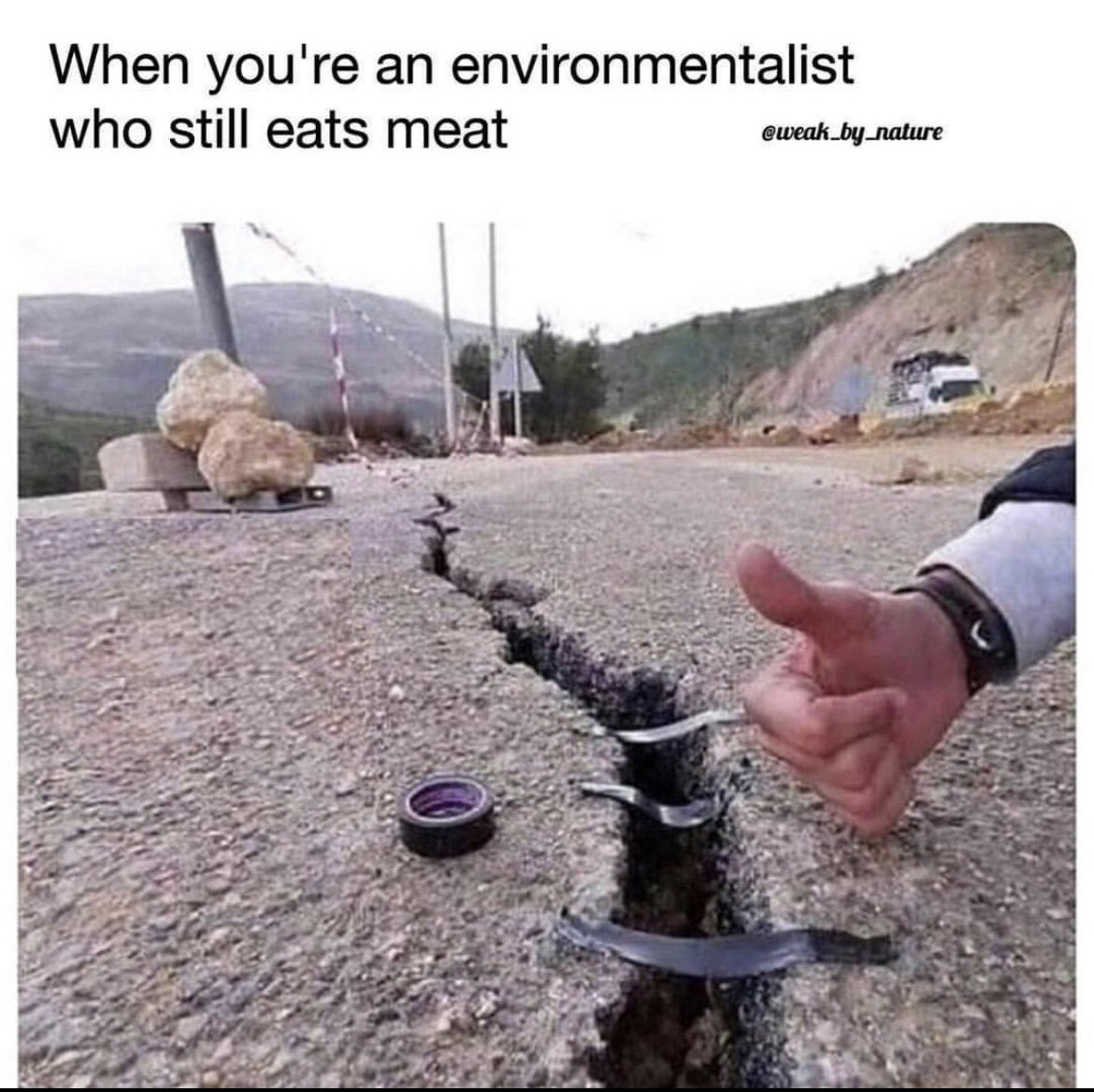 Klinaatactivisten die vlees eten 🙄