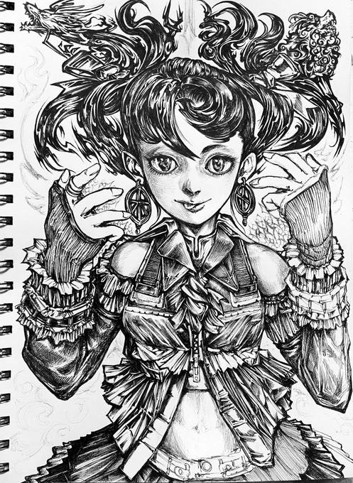 追記しました。

最近、進捗スピード落ちてます😅

#オリジナルイラスト #創作 #ペン画 #drawing 