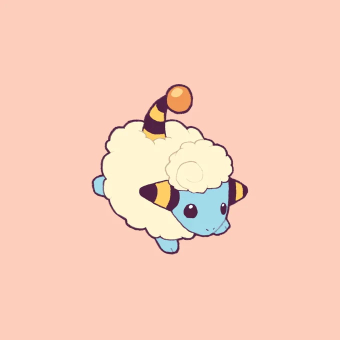 メリープ ライチュウ マーイーカ ミュウ 持ってるポケモンのぬいぐるみたち描いたよ〜