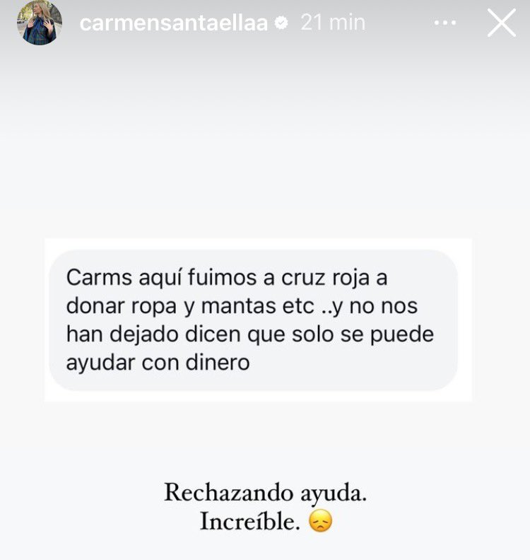 Mirando_alCielo's tweet photo. 🚨CRUZ ROJA está rechazando la ayuda.

Sólo les interesa el dinero 💰 

‼️porque el Gobierno del Psicópata (con el que colaboran para el tráfico de personas), se queda el 20% de las DONACIONES por la tragedia de Valencia.

⚠️RT para que nadie les de dinero. https://t.co/7UBf0S0jJJ