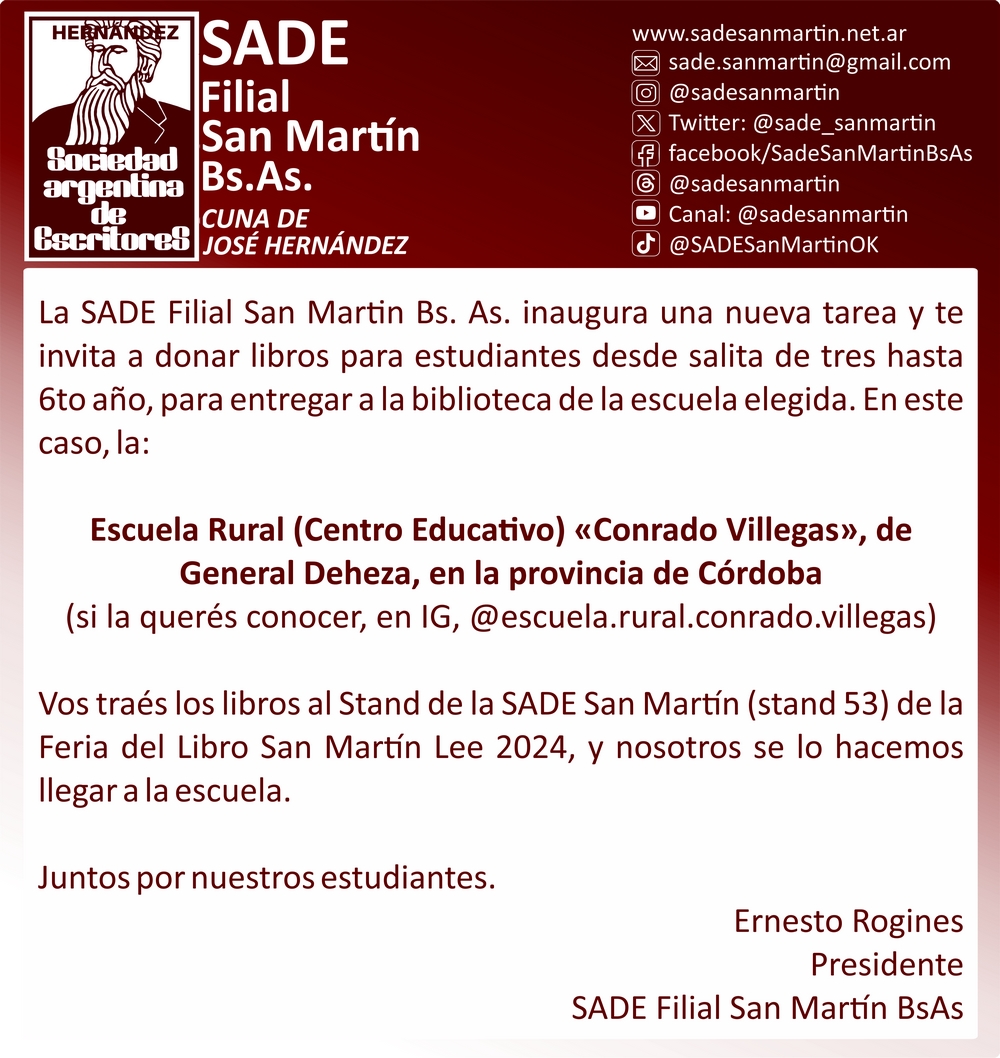 #SADESanMartin te invita a donar libros para nuestros niños. Traé tus ...