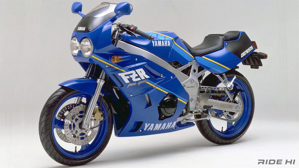 PutiMotor's tweet photo. '86〜'88 ヤマハ FZR400の解説❗️

世界GPのYZR500で開発されたアルミのデルタBOXフレーム採用。

エンジンもFZ750で次世代宣言をしたシリンダー角を45°に前傾、ダウンドラフトキャブレターでストレート吸気する構成を400ccで踏襲。

F3レースに勝利しSP仕様までリリース🏁

https://t.co/bEPd2NKXU8 https://t.co/fWZMOQ6MH8