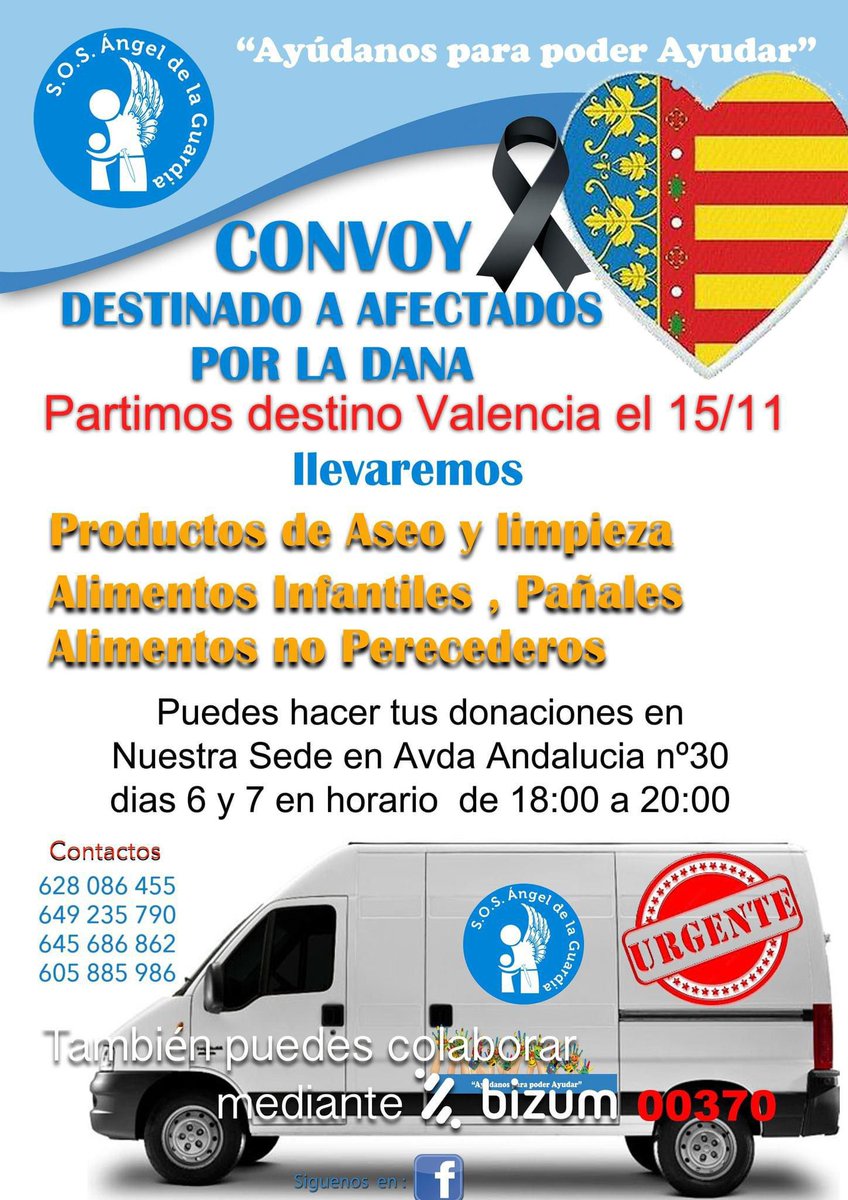 hermandadsed's tweet photo. #AyudaaValencia 🤝🏼 Informamos a todos nuestros hermanos/as y vecinos de Nervión que @SOSANGELES1 estará recogiendo alimentos y productos de aseo y limpieza en su sede.

📆 6-7 de noviembre
⌚ 18:00 a 20:00 horas
📍 Avda. Andalucía n°30

¡COLABORA!
#SEDSolidarios https://t.co/BphtzkGjp7