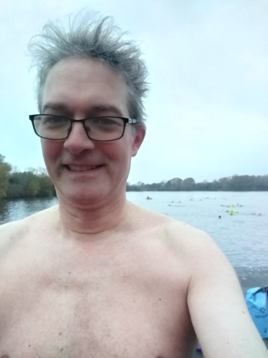 Really enjoyed my first #openwaterswim of the winter swim challenge - did two laps around Netherton Reservoir this morning in 13 deg C water - it is only going to get colder. #swimnetherton #openwaterswimming #coldwaterswimming
